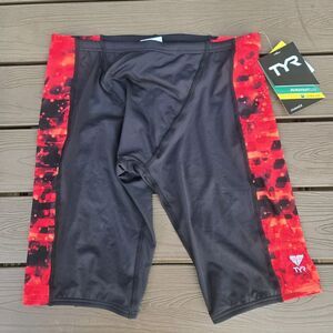 TYR  Durafast Vega Hero Splice Red/black Men's Boy's Swim Jammer Size 32 New